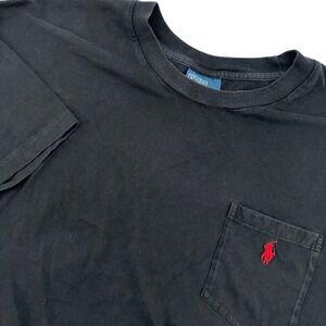 Polo Ralph Lauren Mens Black Pocket T Shirt Big Size 3XB Red Pony Logo Cotton